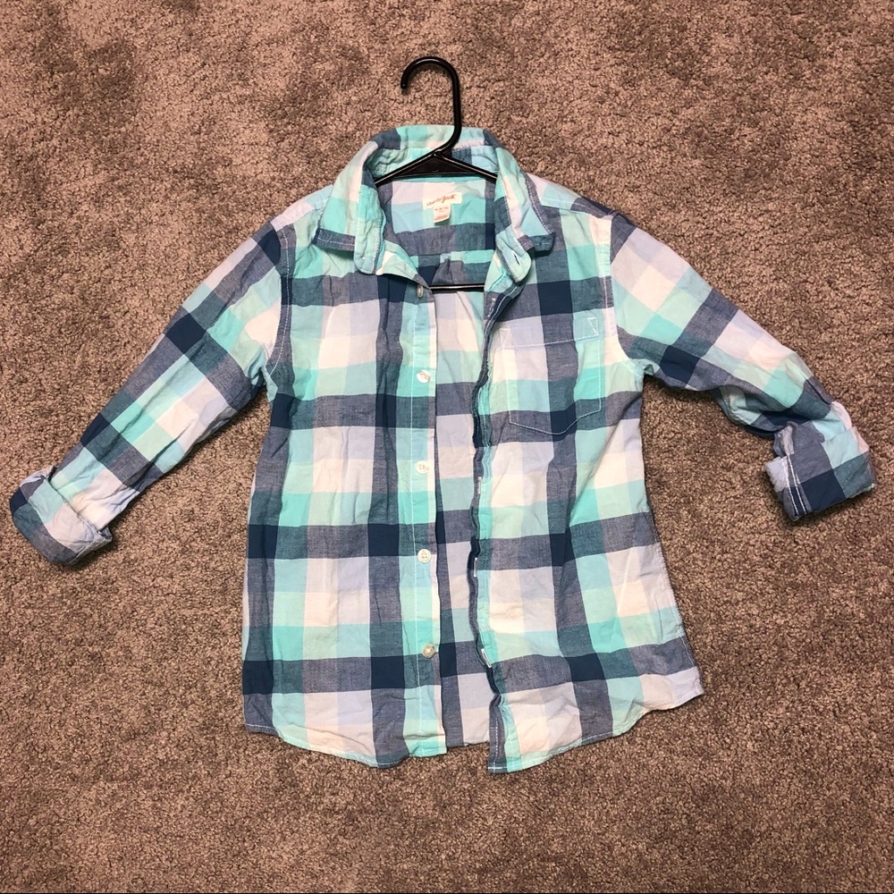 Cat & Jack Flannel Blue Shirt Light Cotton